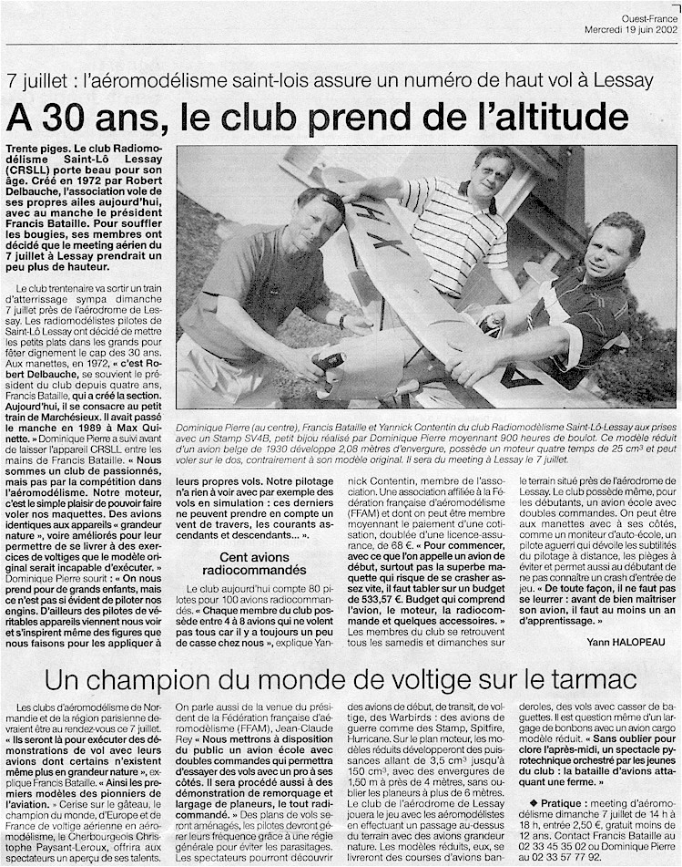 Ouest France 19 juin 2002
